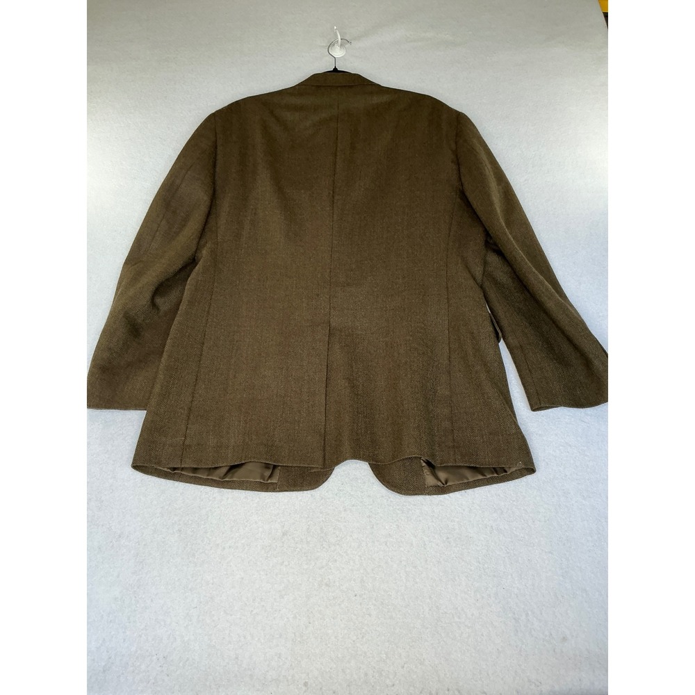 Jos. A. Bank Blazer‎ Mens 42R Olive Brown 100% Wool Herringbone Sport Coat - Picture 5 of 10